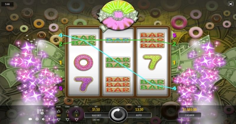 Play in Dollars to Donuts Slot Online from Rival Gaming for free now | www.juegototal.com