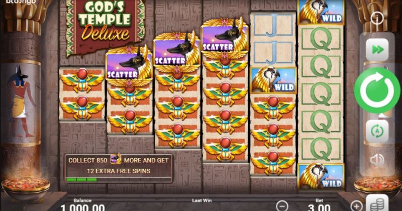 Play in God's Temple Deluxe slot online from Booongo for free now | www.juegototal.com