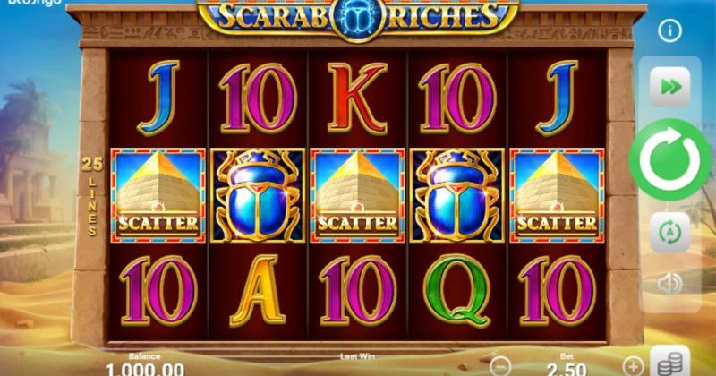 Play in Scarab Riches slot online from Booongo for free now | www.juegototal.com